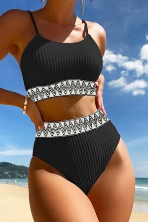 🌸Bikini tiro alto acanalado MOD:M1014