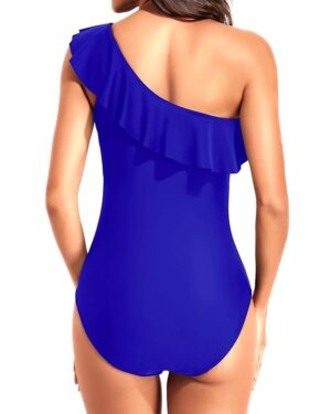 🌸Monokini con control de abdomen un hombro con volantes MOD:M1018 - Imagen 2