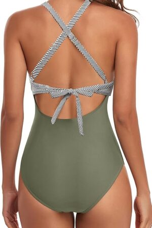 🌸Monokini con control de abdomen ahuecado central MOD:M1019